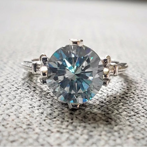 Pretty 925 Silver Rings for Women Aquamarine Ring - Picture 3 of 6